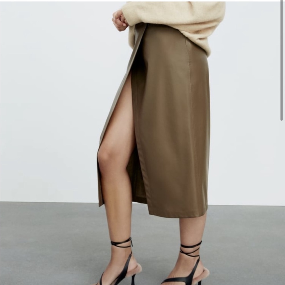 Zara Faux Leather Pencil Skirt NWT